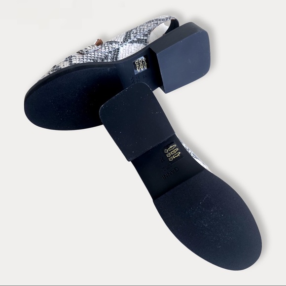 GANNI Women Crystal Embellish Snakeskin Leather Slingback Loafers (US7 /EUR37). - Picture 4 of 7